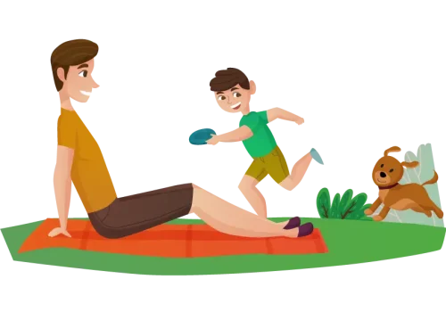 A man and a boy engaging in BrainBehaviorReset™ Program activities.