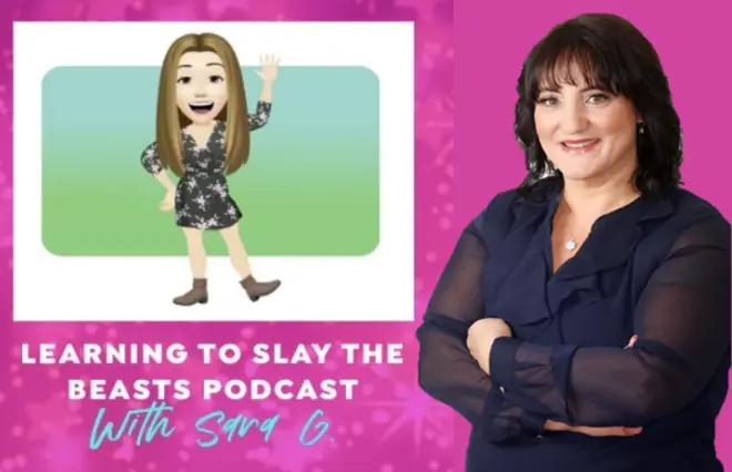 Learning to slay the beast podcast with Sarah C. - Media Kit available.