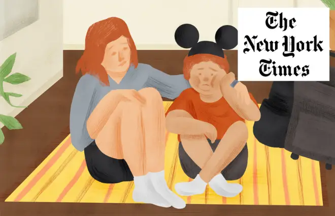 An illustration of a woman and a child sitting - Media Kit.