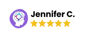 A logo featuring purple stars representing client testimonials.