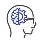 A man's CALM head with a brain in it.