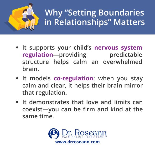 Benefits of setting boundaries in relationships for child regulation