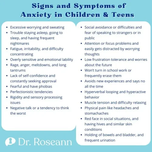 Graphic titled 'Anxiety Coping Skills for Teens,' featuring a diverse group of teenagers practicing coping techniques like deep breathing, journaling, exercising, and talking to a trusted adult, with calming colors and supportive text labels.