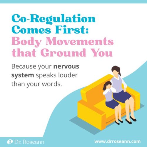Parent and child practicing co-regulation to calm overactivity of the sympathetic nervous system.