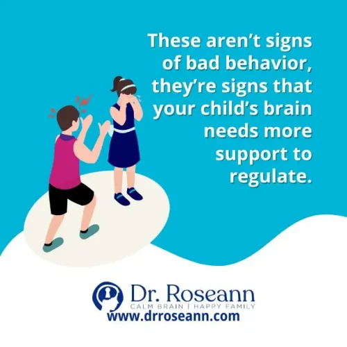 Visual message on teaching kids self-control by supporting brain regulation instead of punishing behavior.
